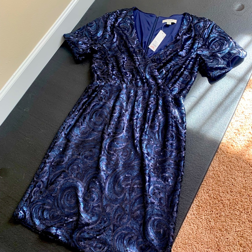 Navy sequin dress
